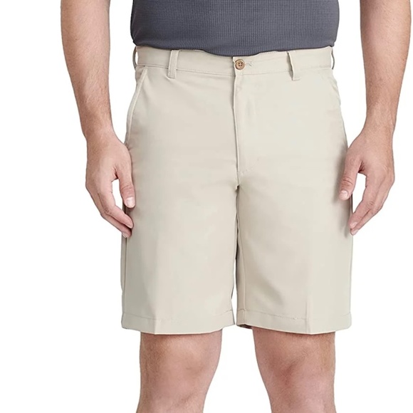 IZOD Golf Shorts Men’s Sz 40 Classic Fit Flat Front Easy Through The Leg Beige - Picture 1 of 14
